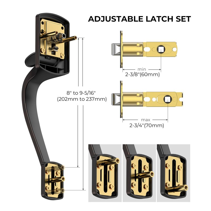 Mensarix Front Door Handle No Lock for Right & Left