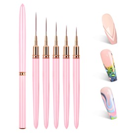 LEDSUUEI Nail Art Liner Brushes（Pink）