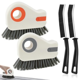 BITEFU 2 x Window Grooves Cleaning Brush, Window Grooves Cleaning Tool, 2 Hard Bristles Corner Cleaning Brush, Gap Cleaning Brush, for Windows, Kitchens, Bathrooms