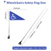 Wheelchairs Safety Flag with 5.3ft Retractable Flagpole and Sturdy Clamp,