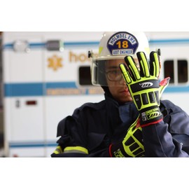 Ansell RINGERS R-267G Oil-Resistant Industrial Impact Protection Gloves for Manufacturing, Oil & Gas, Size 14, Yellow & Red (1 Pair)