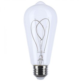 Satco S11527 LED Bulb, 6W (40W Eq), ST19 Vintage Style, Loop Flex Gray Filament, 2700K Warm White, E26 Medium Base, Dimmable, Clear Glass, 500 Lumens, 120V, Enclosed Fixture Rated