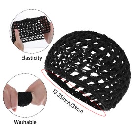 KFHENSOMR Mesh Crochet Hair Net wrap cap for women black hair mesh hairs wraps for black women Thick Short Rayon Knit Snood Hat Woman Hairnet Snoods Cover Ornament for Sleeping