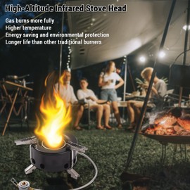 Camping Stove 6000W High-Altitude Infrared Portable Windproof Gas Stove for Outdoor Hiking