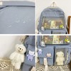 Eagerrich Cute Backpack with Cute Pin Accessories Plush Pendant for