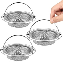 HaploS 3 Pieces Stainless Steel Sink Strainer Strainer for Sink, Shower, Kitchen Sink, Sink, Hair Strainer Shower, Bathtub, Kitchen