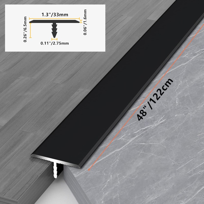 10 Pcs Aluminium Alloy T Molding Floor Transition Strip 48"