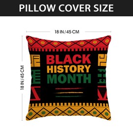 Black History Month Decorations Black History Month Pillow Covers Set of 4 Pan African American Throw Pillow Case Black History Month Decorations for Home Party-18×18