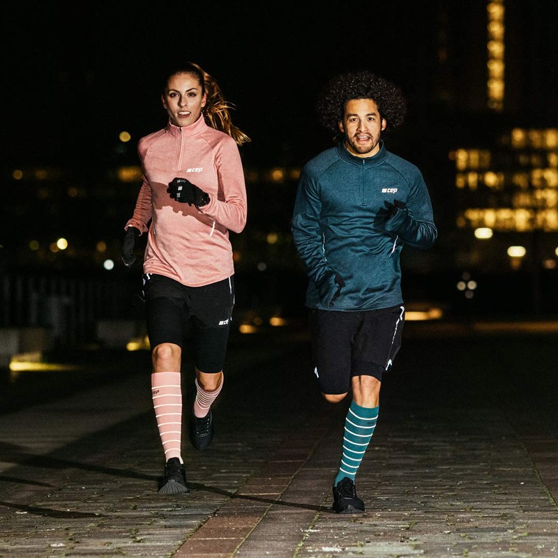 CEP Women's Reflective Socks Running Wear Compression Socks Grey -