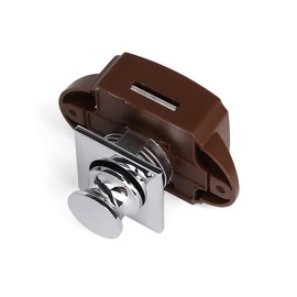 NAIERDI 5 Pack RV Drawer Latch Cabinet Locks Keyless, Push Button Latches for Cabinets Camper Car Motorhome Yacht Boat, Zinc Alloy Button, 26mm/1.02inch Cut Hole, Bright Chrome