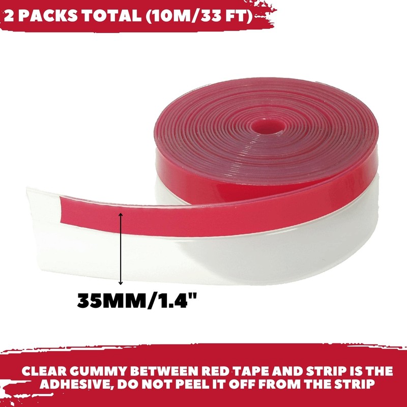 Brandzini Clear Weather Stripping Tape, Door Draft Seal Silicone Strip.