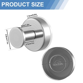 PMMASTO Suction Cup Hooks for Shower, Stainless Steel Bathroom Hooks to Hang Towels, Loofah, Coat, Bath Robe Hook Holder - Bathroom, Kitchen, Glass Door, Mirror, Tile (Silver O Shape - 2 Pack)