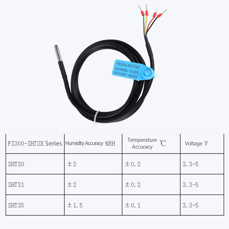 Yanmis Sensor Probe, I2C Interface Soil Temperature & Humidity Sensor