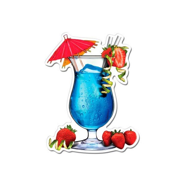 GT Graphics Fruity Tropical Drink Chilled Umbrella - 8" Vinyl