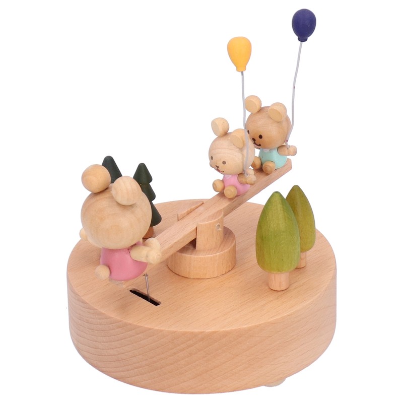 Wooden Seesaw Music Box Handicraft Home Decoration Desktop Ornament Valentine's
