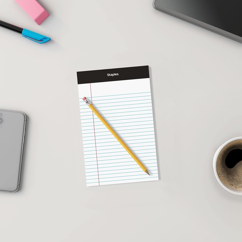 Staples TRU RED Notepads, 5 x 8 Inch, Narrow Ruled