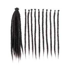 BOHOBABE 12 Inch Thin Synthetic Dreadlock Extensions 0.6cm 20 Strands Short Single End Reggae Dreadlocks Extension Brown Dreads Loc 12" (20 Strands,4#)