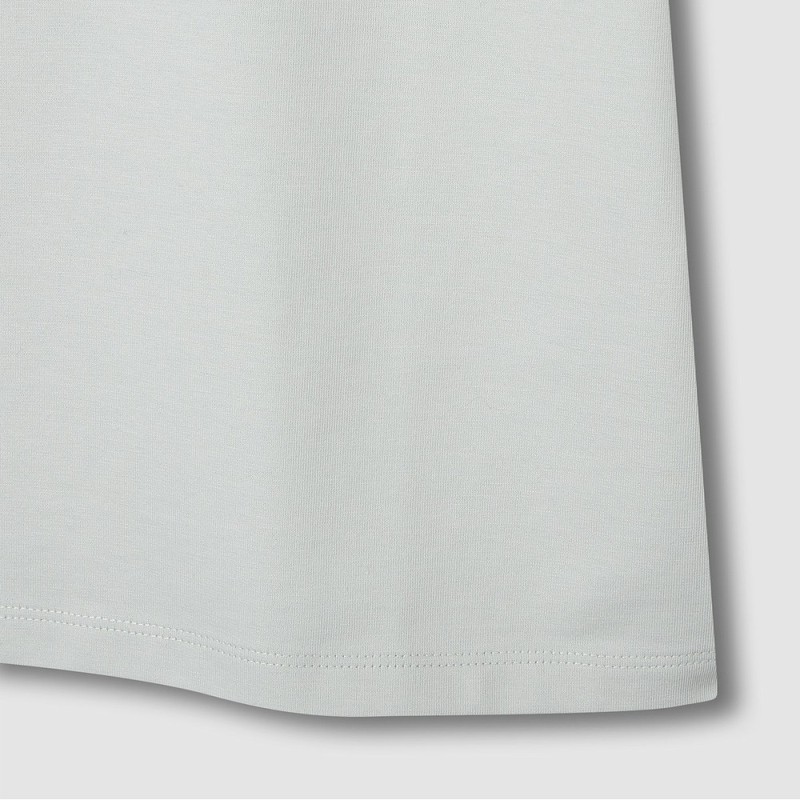 JAJU AIR Cotton Short-Sleeve T-shirt_Mint Grey