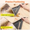Carpenter's Square, Preciva Try Square, Multifunctional Foldable Triangle Protractor, Aluminium
