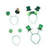 ABOOFAN 4pcs ball head bopper sequin headband Novelty Shamrock Headband hair makeup headbands green head band head bopper Leprechaun Headband Shamrock Irish Headband Trick make up