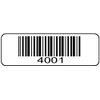 1000 Numbered Labels, Pre Printed Serial Barcodes 1-1/2" x 1/2"