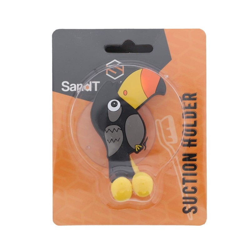 SandT Collection Toucan Suction Toothbrush Holder for Mirror Wall -