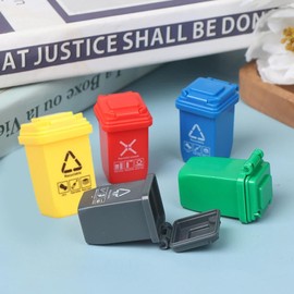 ZQTSANKESL 10pcs mini Garbage Sorting Bins, Toy House Decoration Props, Scene Model Shooting Props Accessories, Suitable for Toy Decoration Ornaments (5 Colors)