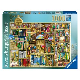 Ravensburger Bizarre Bookshop 2-1000 Piece Jigsaw Puzzle for Adults | Unique Piece Design | Softclick Technology Ideal Gift for Puzzle Enthusiasts