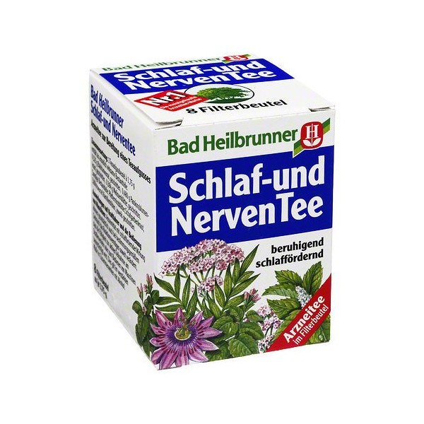 Bad Heilbrunner Schlaf und Nerven Tea / sleeping and nerv (4 Packs each 8 Teabags) - fresh from Germany