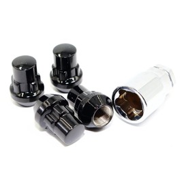 Juego de 4 cerraduras de seguridad Veritek de 12 x 1.5 pulgadas, color negro de bellota para Buick Chevy Ford, Hyundai, KIA Lexus, Mazda, Toyota, tipo cónico