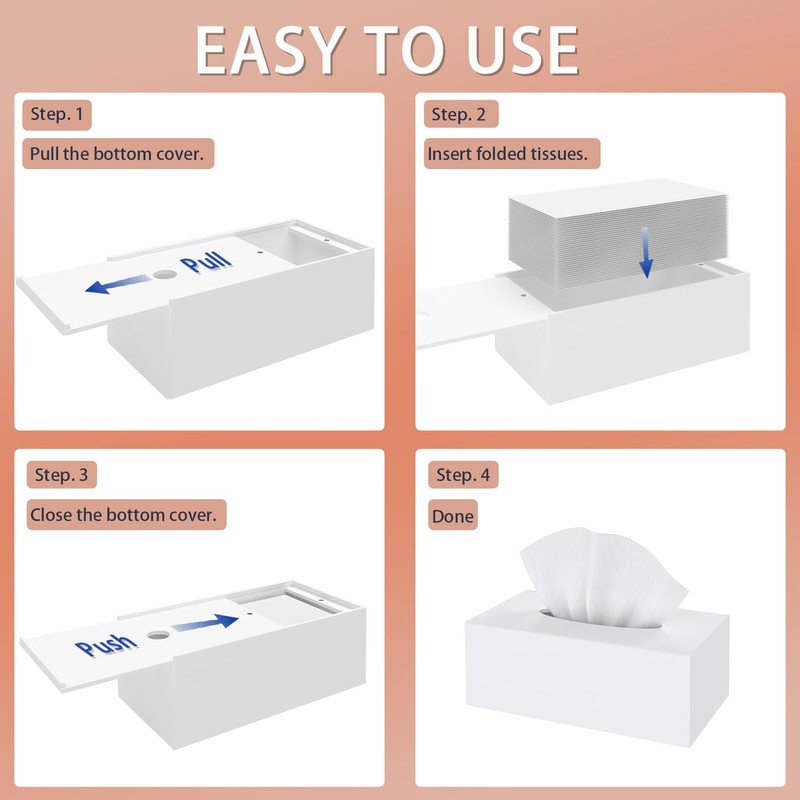 SILUT Tissue Box Cover Rectangle, Tissue Box Holder Decorative, Acrylic
