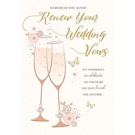 Traditional Wedding Card Renewal of vows - 9 x 6 inches - Piccadilly Greetings