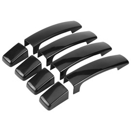 EVGATSAUTO Car Door Handle Cover, 4pcs Glossy Black ABS Car Exterior Door Handle Cover Fit for Discovery 3 Freelander 2 LR2 Pre-Facelift Car Door Handle Protective Film