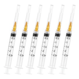 2.5ml/cc Syringe Measuring Tools 25G 25mm,Clear Graduations Suitable for Scientific Laboratories,Disposable Individually Wrapped (20Pack)