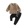 Toddler Baby Boy Clothes Solid Color Long Sleeve Crewneck Sweatshirt