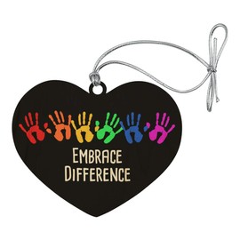 GRAPHICS & MORE Embrace Difference Autism Hand Prints Heart Love Wood Christmas Tree Holiday Ornament