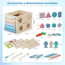 TIME4BUY 10 en 1 Juguetes Montessori para Niños, 10 Formas de Jugar, Material Didáctico Preescolar, Juguetes Educativos 3 4 5 6 Años, Juguetes Didacti