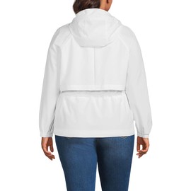 Lands' End Women's Squall Packable Rain Jacket Large White