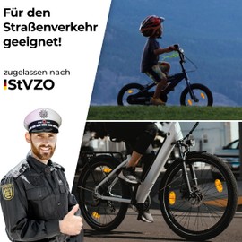 Spoke Reflectors Bicycle Extra Reinforced with Steel Clips Reflectors Orange Set of 8 Cat Eyes with StVZO Certification Mark Spoke Reflector Reflector for Road Bike MTB Trekking Bike & Children's