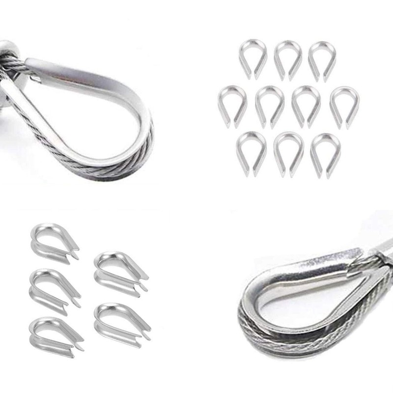Eowpower 50 Pieces M3 304 Stainless Steel Thimbles Rigging for
