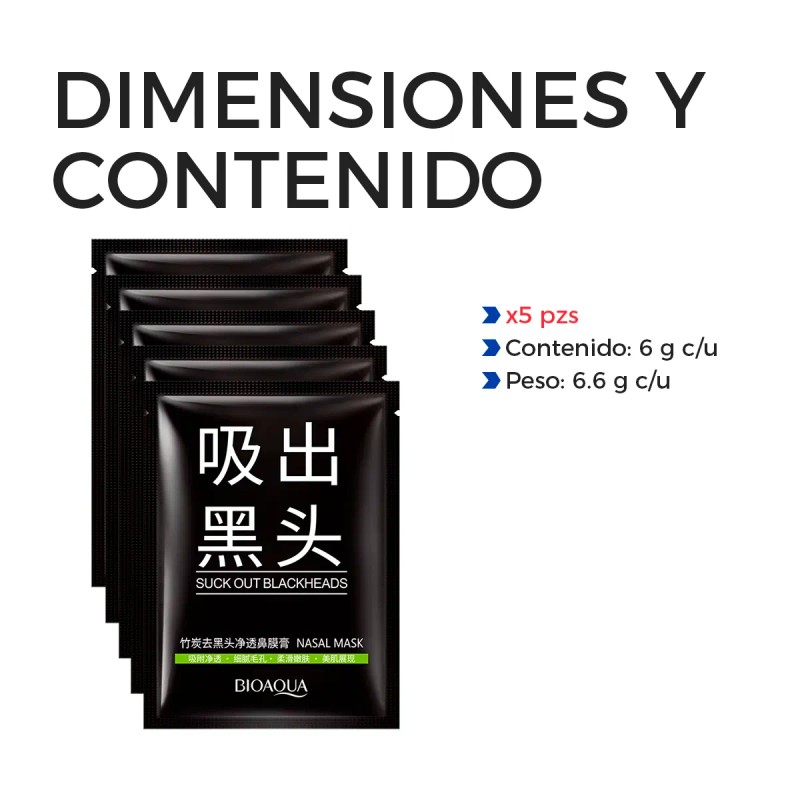 🔥 5 pzs mascarilla nasal para puntos negros y espinillas