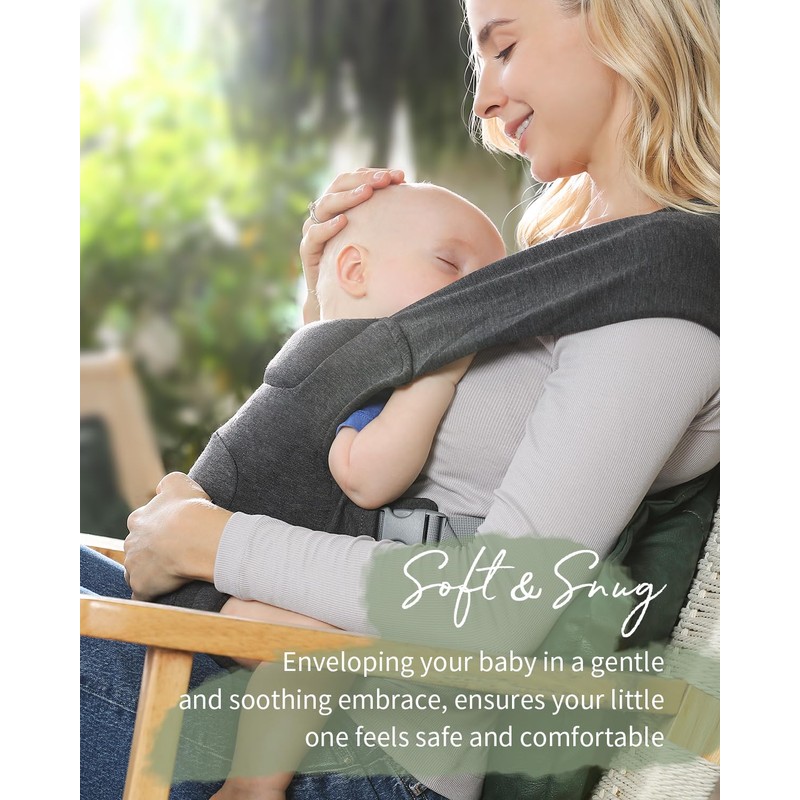 MOMTORY Baby Carrier, Newborn Carrier, Cozy Baby Wrap Carrier, with