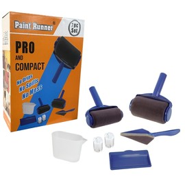 PAINT RUNNER® a registered trademark, 7pc set - A self-contained painting system, paint continuously without dipping & dripping and no mess. Made in Indonesia. The Original just got even better.