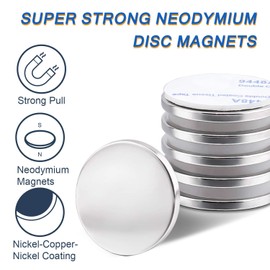 LOVIMAG Super Strong Neodymium Disc Magnets, Powerful Rare Earth Magnets with Double-Sided Adhesive for Fridge, DIY, Building, Scientific, Craft, and Office Magnets - 1.26 inch x 1/8 inch, Pack of 12