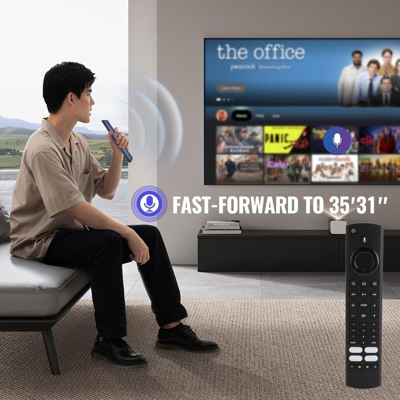 TV Voice Remote Control Effortless Pairing Convenient Button Replacement Voice