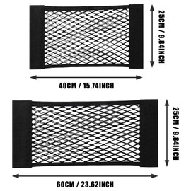 SYEYCW Pack of 2 Car Boot Net Bag, Universal Heavy Duty Boot Net, Elastic Motorhome Storage Luggage Net, Organiser Net for Car for Storage, for Car/SUV