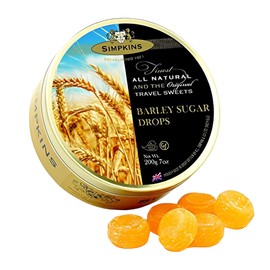 Simpkins Traditional English Barley Sugar Drops - Barley Sugar Hard Candy - Old-Fashioned Drops in Travel Tins - Dairy-Free Sweets & Nut-Free British Hard Candy - Travel Sweets 200 g