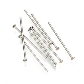 100 Stainless Steel Chain Pins Rivet Pins 50 mm, 40 mm, 30 mm x 0.7 mm Silver-Plated Head Pins Pearl Pins Silver Prism Pins Silver