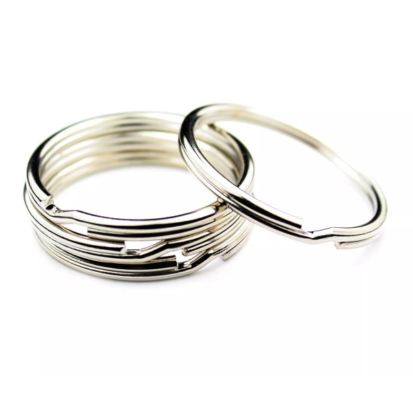 BeadTin 25 Silver Tone 30mm (1 1/4") Round Split Rings