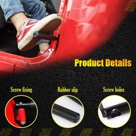 JeCar Foot Pegs Rests Pedal Foot Rest Kick Panel Made of Solid Steel for 2007-2023 Jeep Wrangler JK JKU JL JLU JT, 1 Pair